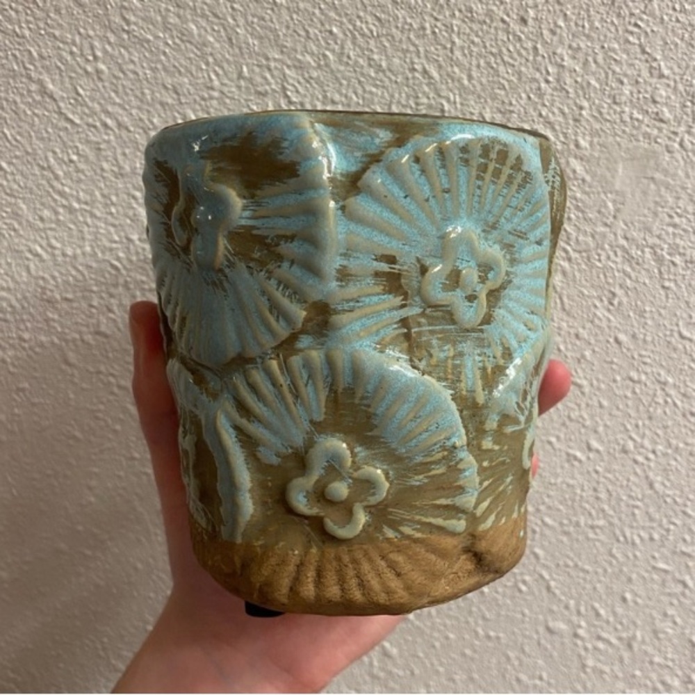Teal Flower Pot - Does NOT Have A Drainage Hole